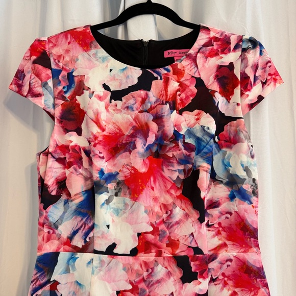 Betsey Johnson Floral Scuba Sheath Midi Dress Stretch Women’s 12 - Picture 4 of 11